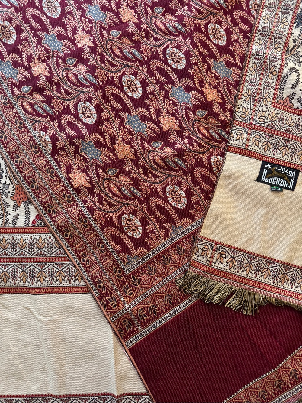 Egyptian woven AbuGazal Aboelela Textile Shawl Throw